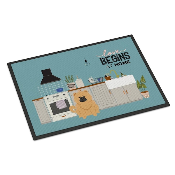 Carolines Treasures 18 x 27 in. Cream Chow Chow Kitchen Scene Indoor or Outdoor Mat CK7848MAT - main